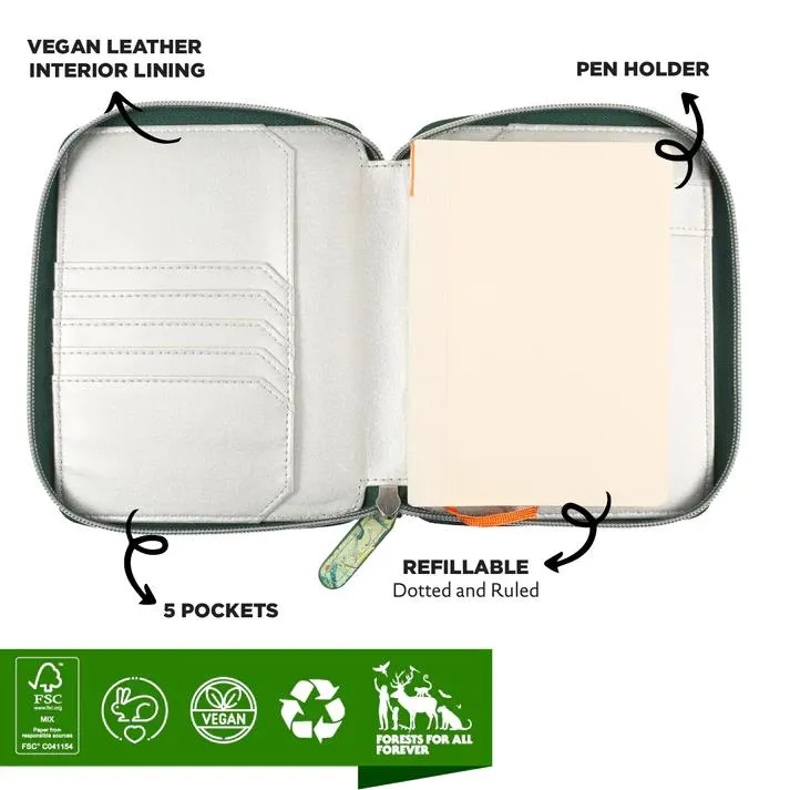 Victoria's Journals Zippered Vegan Leather Portfolio - Monet
