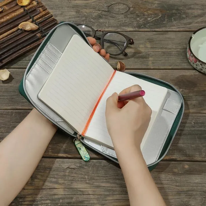Victoria's Journals Zippered Vegan Leather Portfolio - Monet