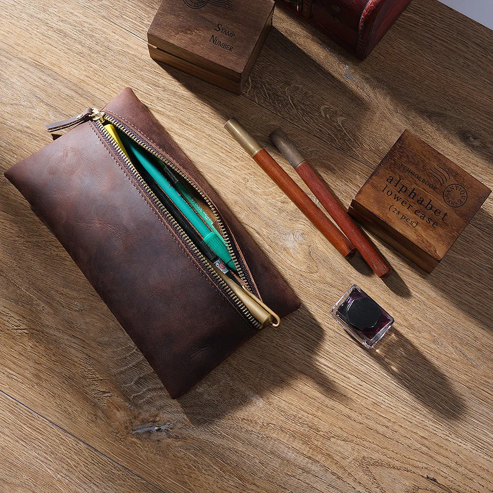 Vintage Large Storage Leather Cases P1080