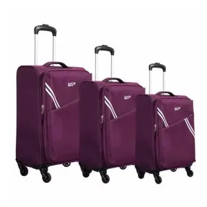 VIP Verona 4 Wheel Soft Trolley 45 69 80 3 Pcs Set Purple