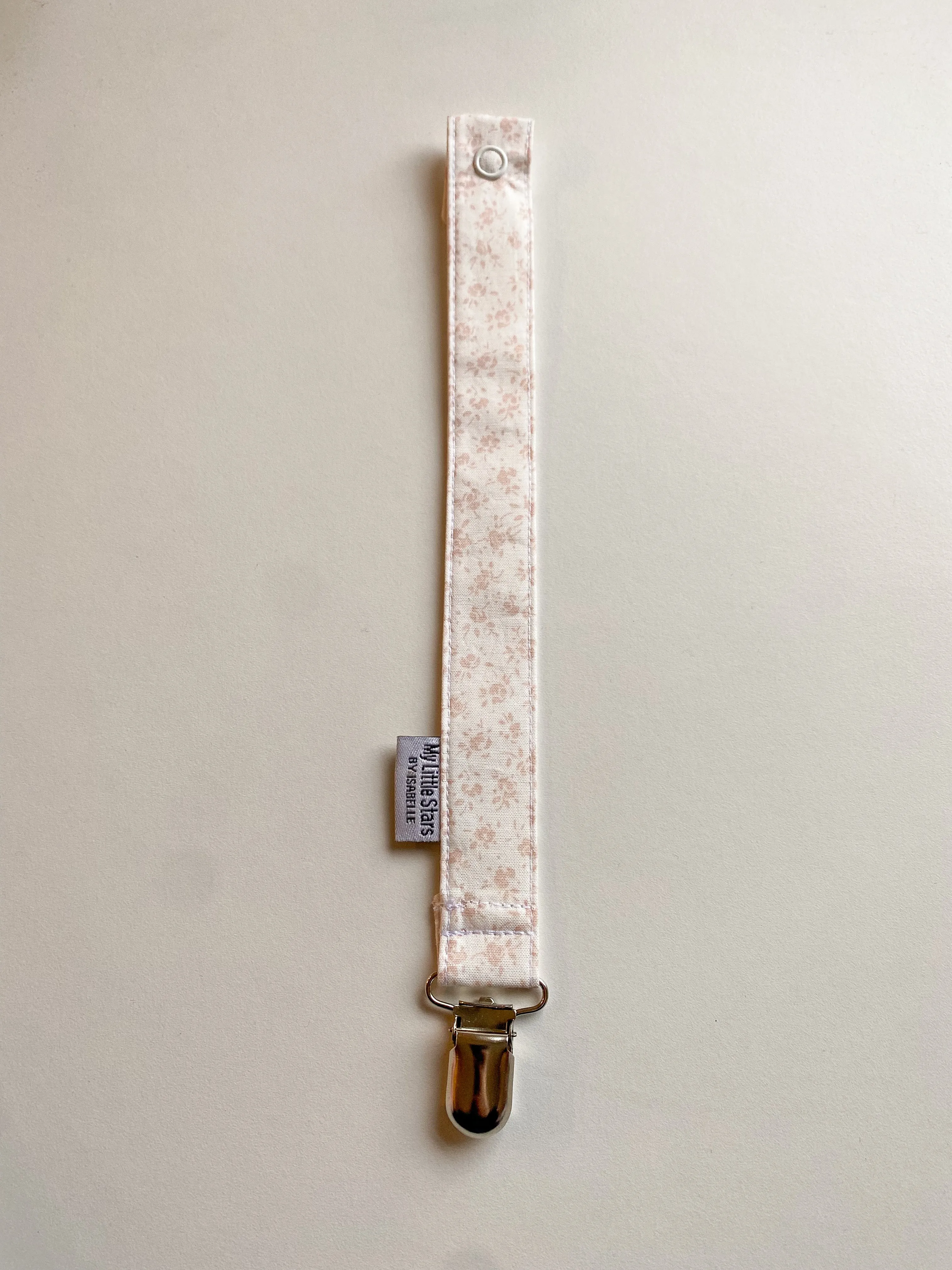 White Pink Floral - Soother Clip