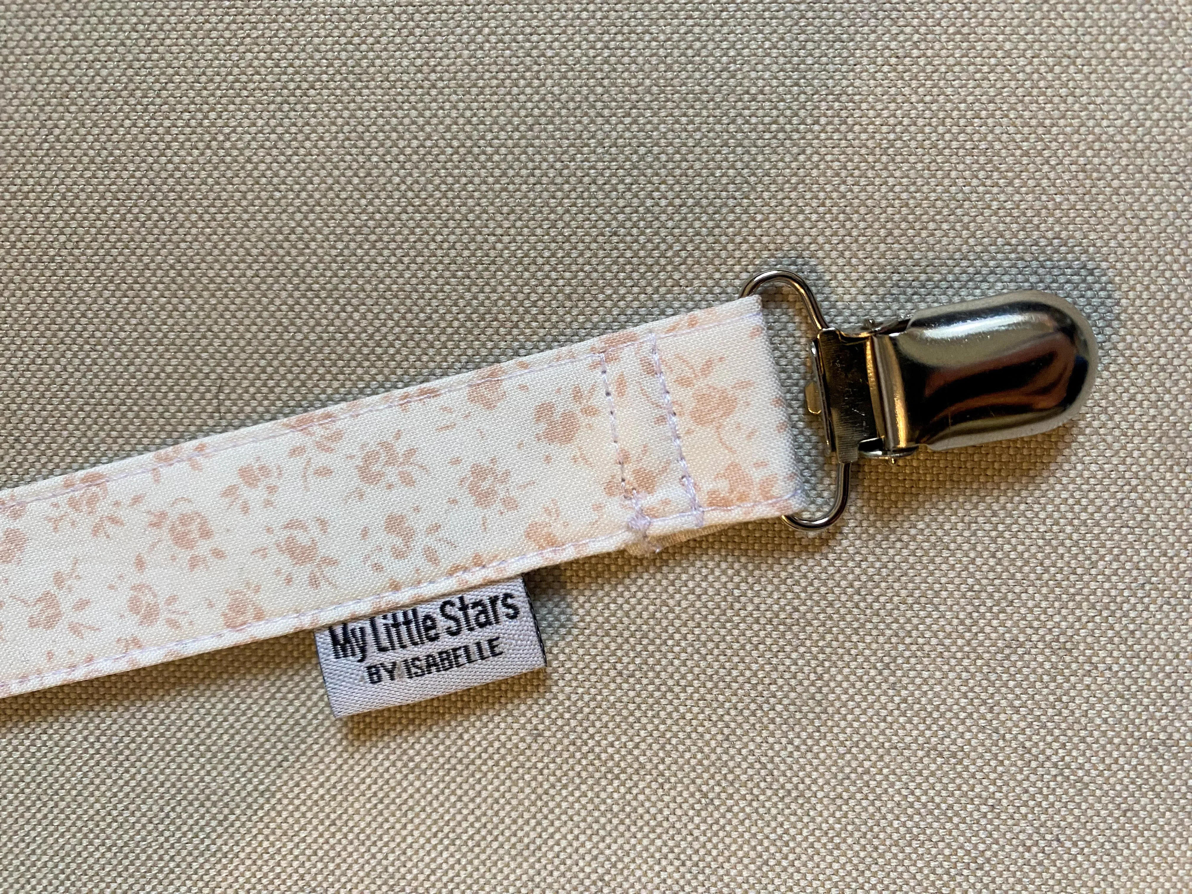 White Pink Floral - Soother Clip