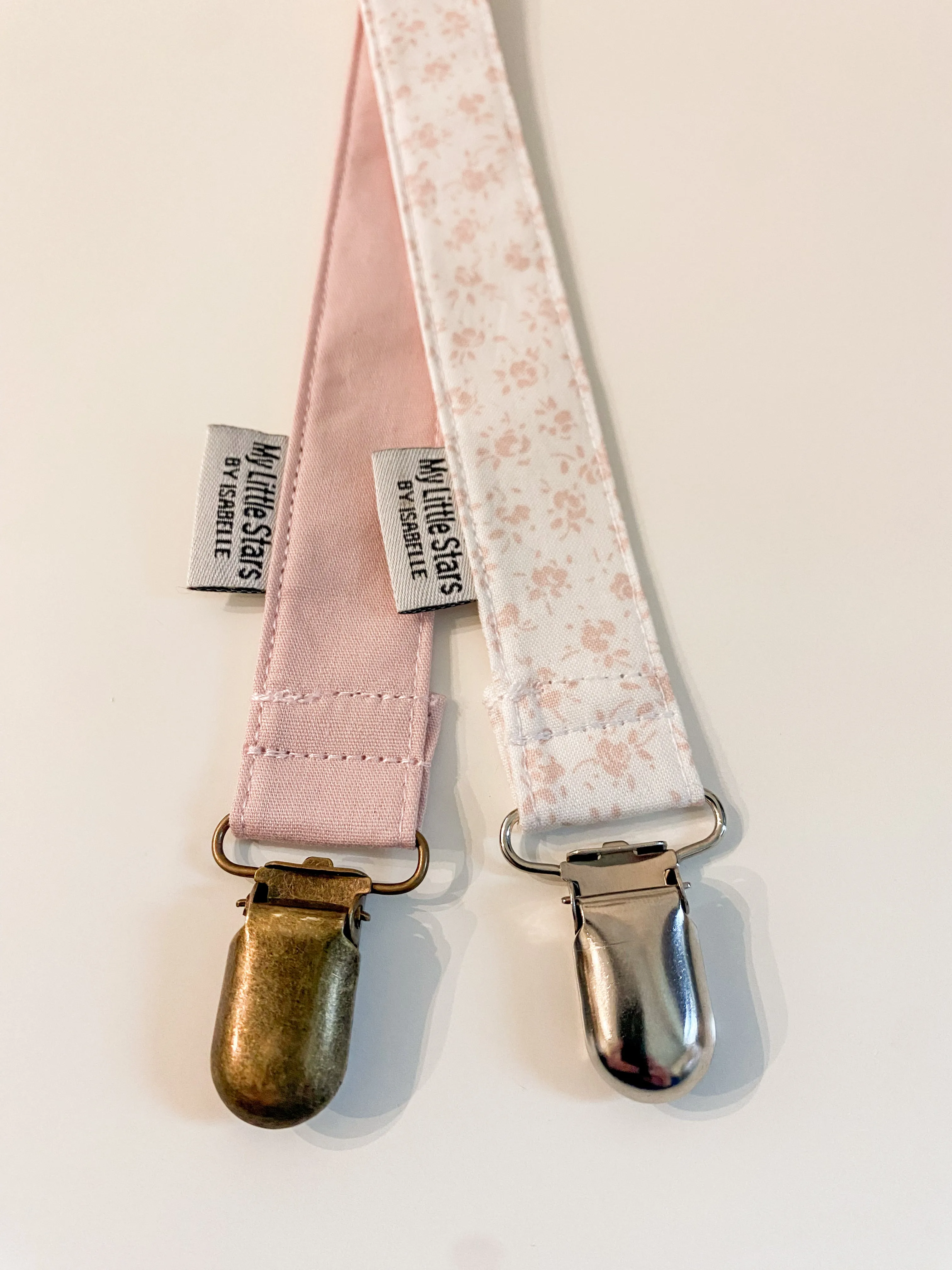 White Pink Floral - Soother Clip